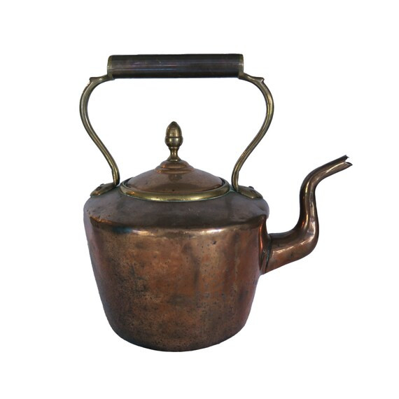 Antique Primitive 3 Quart Solid Copper Tea Kettle Pot | Etsy | Etsy (US)