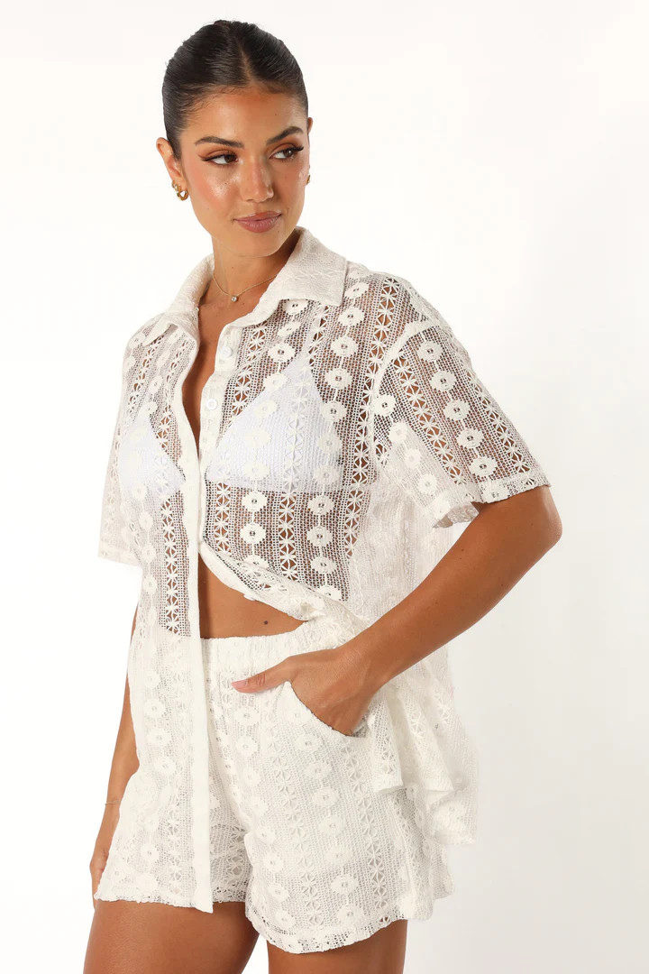 Eden Lace Shorts - White | Petal & Pup (US)