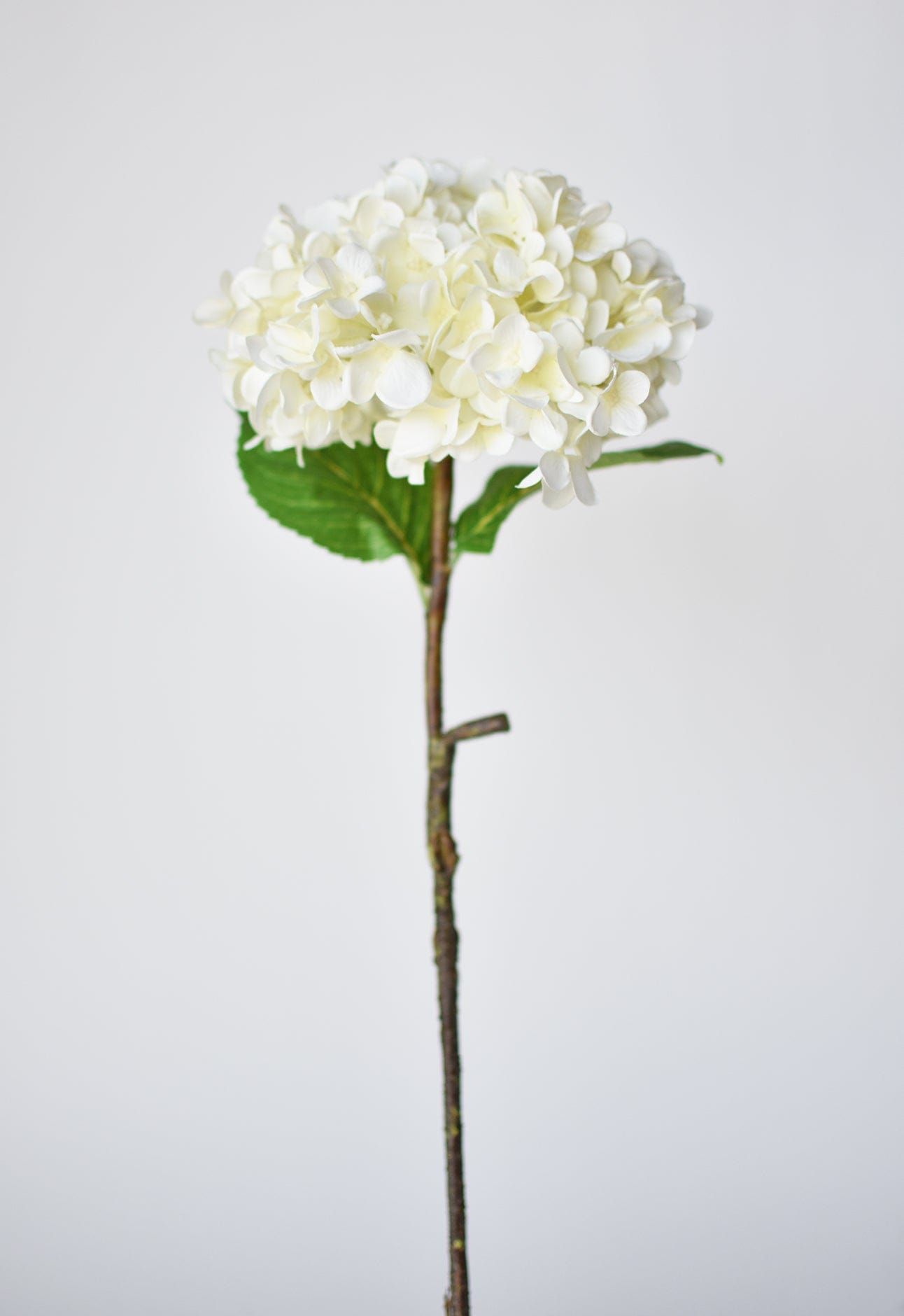 26" Faux Hydrangea Stem White | HouseFloral