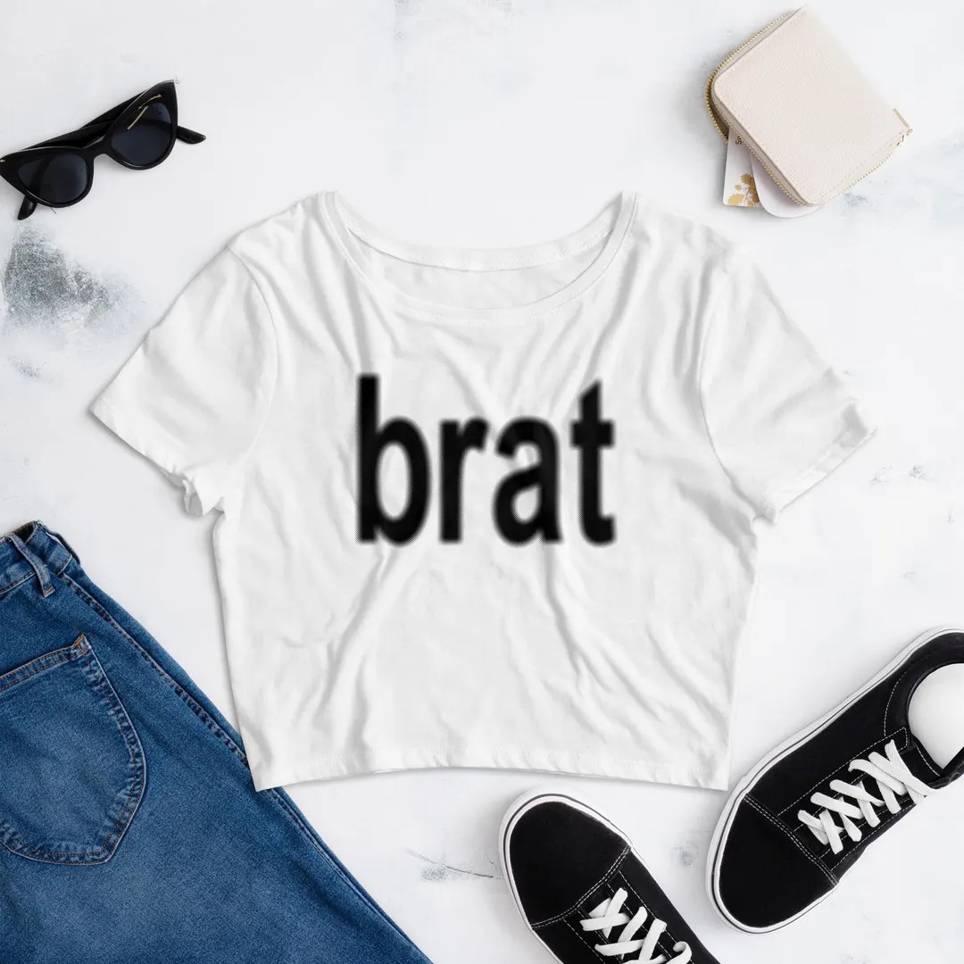 Brat Brat Summer Charli Womens Crop Tee - Etsy | Etsy (US)