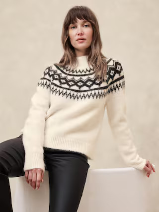 Fuzzy Mock-Neck Sweater | Banana Republic Factory
