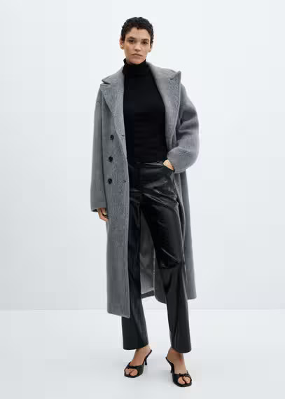 MANGO - Animal print effect straight trousers black - 32 - Woman | Mango (US/MX/AU)