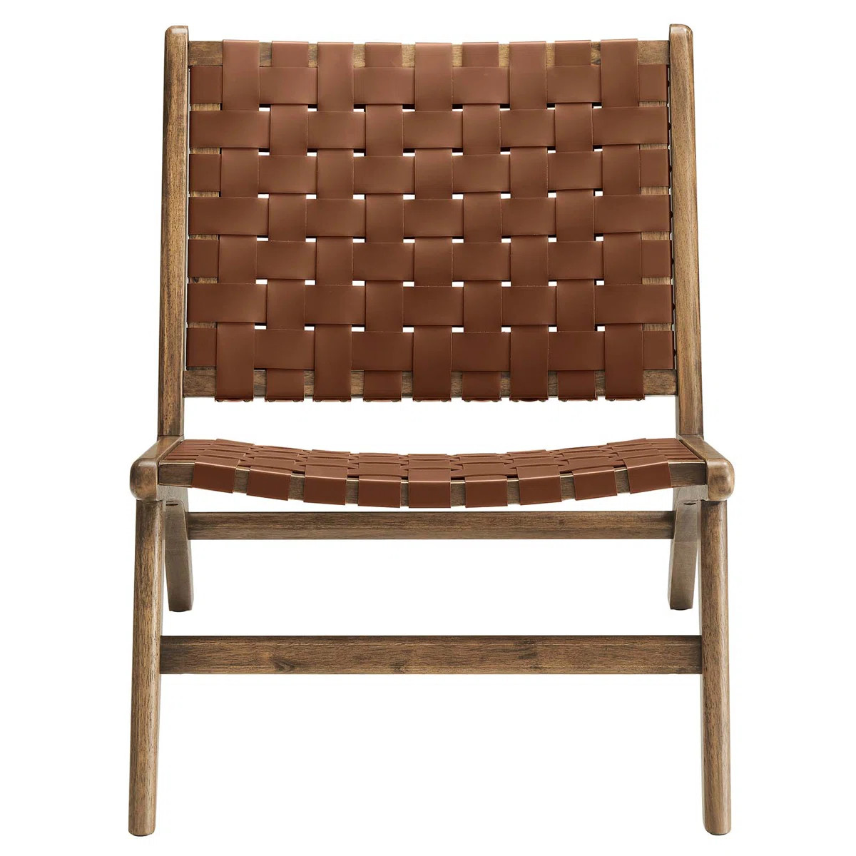 Saoirse Faux Leather Wood Accent Lounge Chair | Wayfair North America