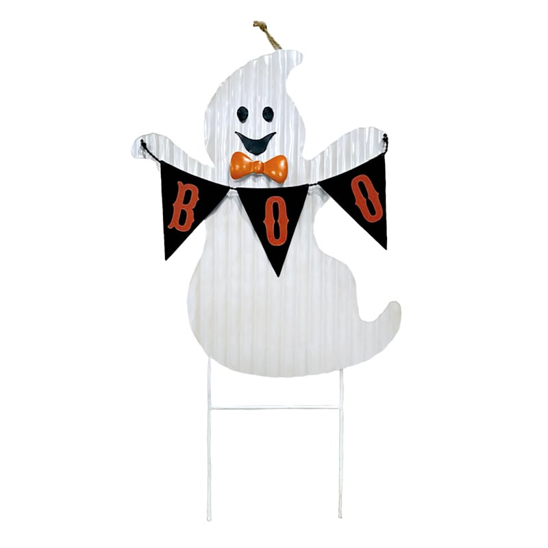 Homespun Halloween Metal Ghost Yard Stake, 26" | At Home