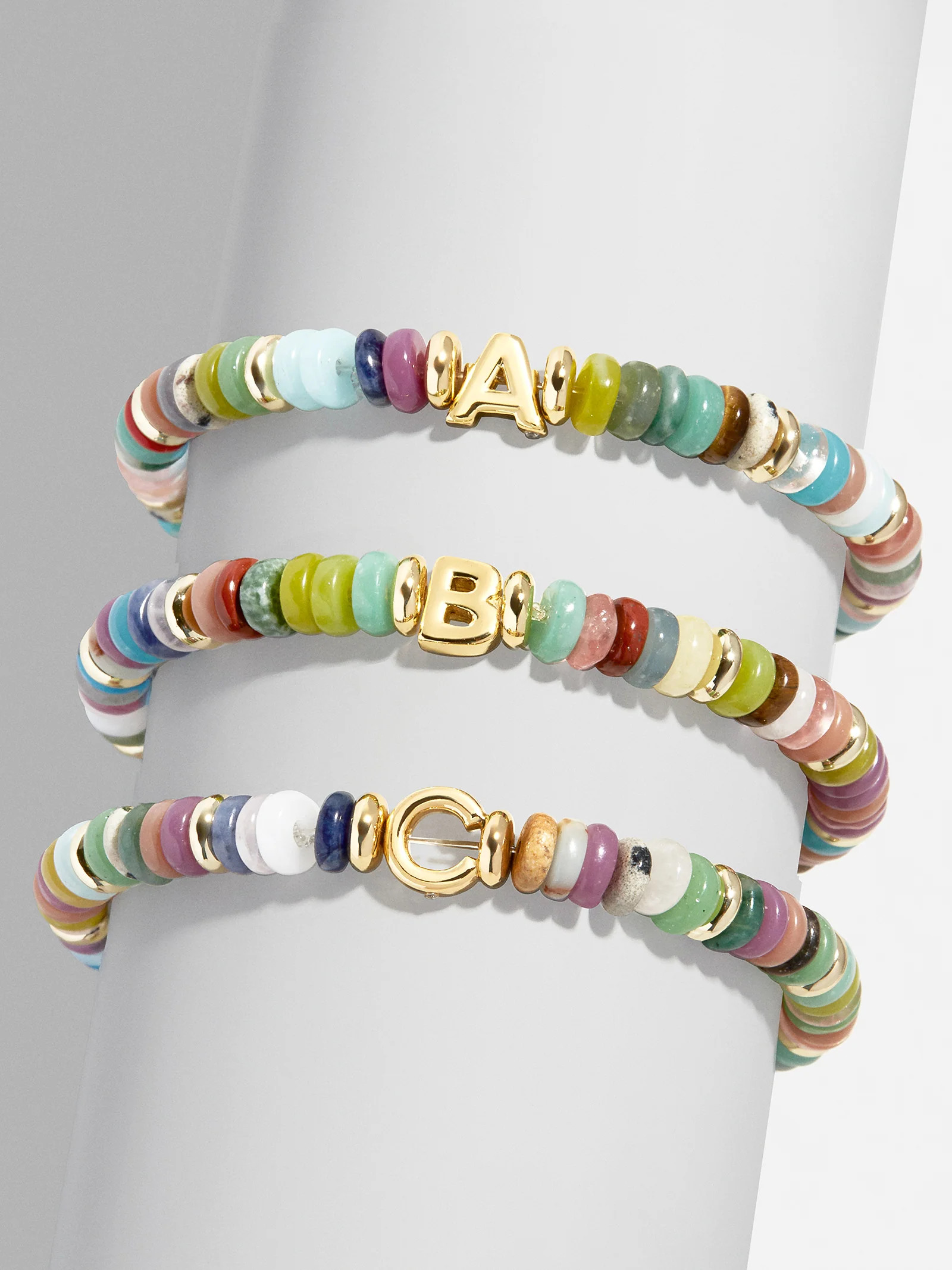 Amaris Semi-Precious Initial Bracelet - Gold/Multi | BaubleBar (US)
