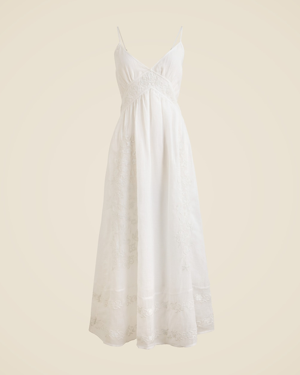 Embroidered midi dress in ramie | J. Crew US