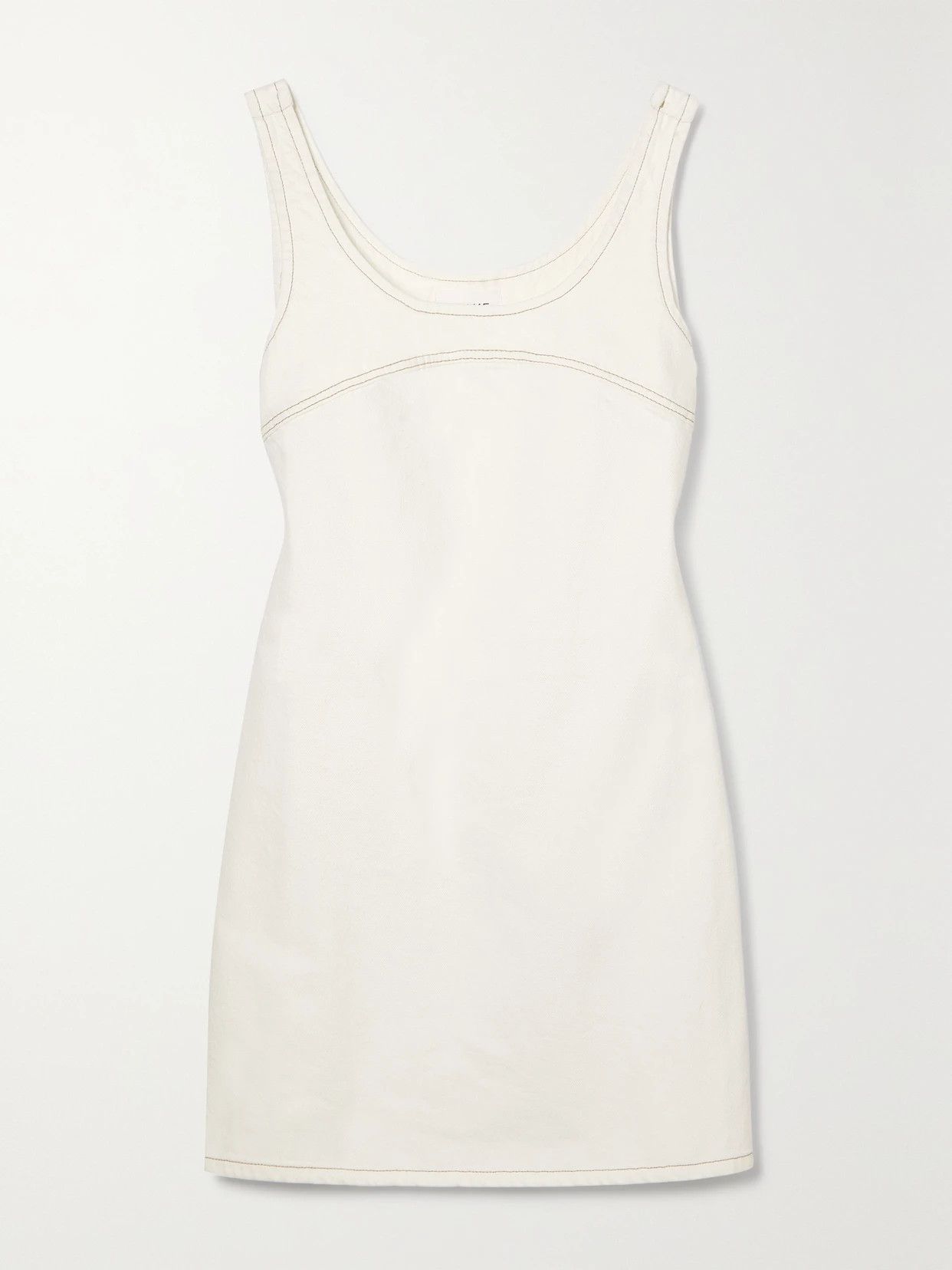 FRAME - Denim Mini Dress - Ecru | NET-A-PORTER (US)