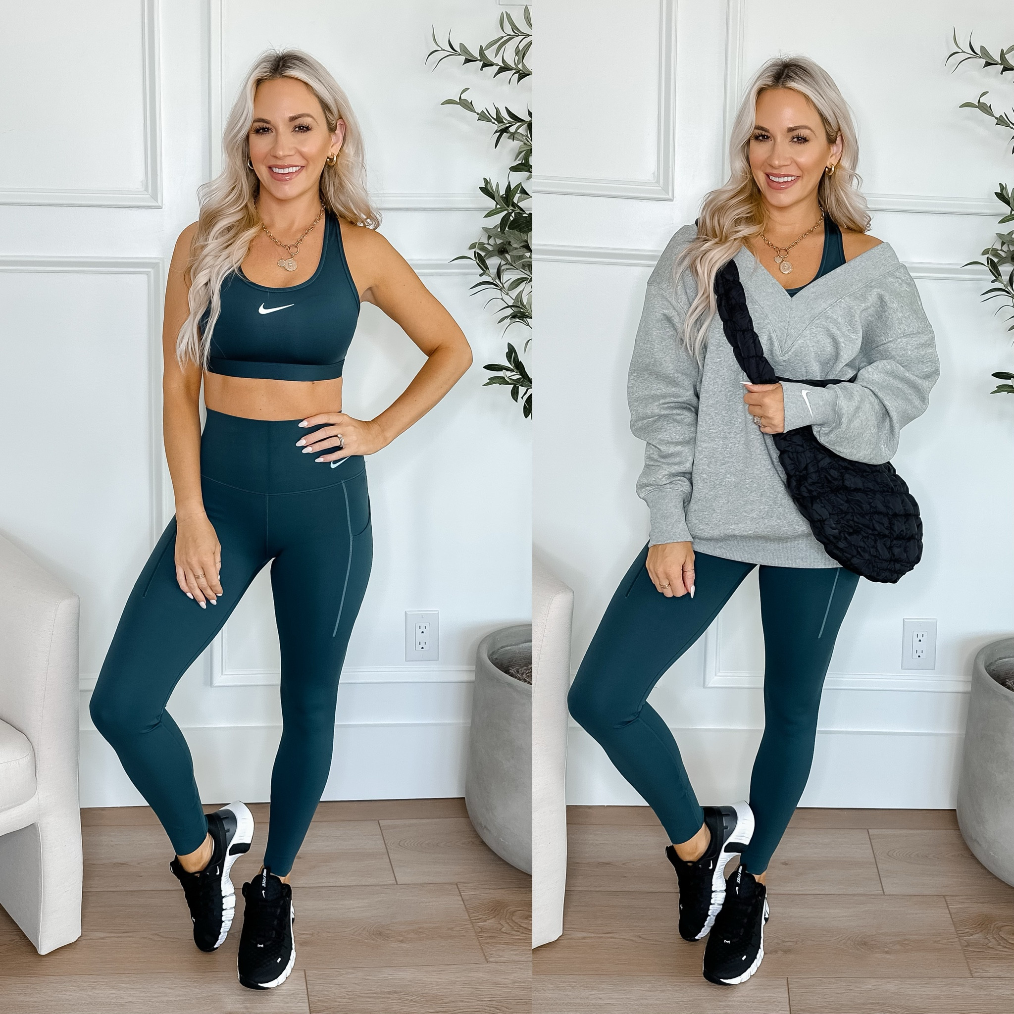 Nike Black Friday Sale! Use code BLACKFRIDAY for an extra 25% off! 

Wearing a small in sportsbra, xs in leggings and xs in sweatshirt. All run tts. Sneakers run tts as well  

#LTKsalealert #LTKGiftGuide #LTKCyberWeek
