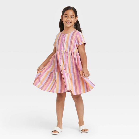 Girls' Button-Front Woven Dress - Cat & Jack™ | Target