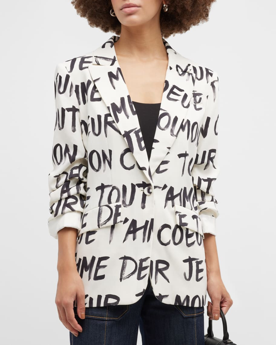 Cinq a Sept Cheyenne Amour Scrunched Crepe Blazer | Neiman Marcus
