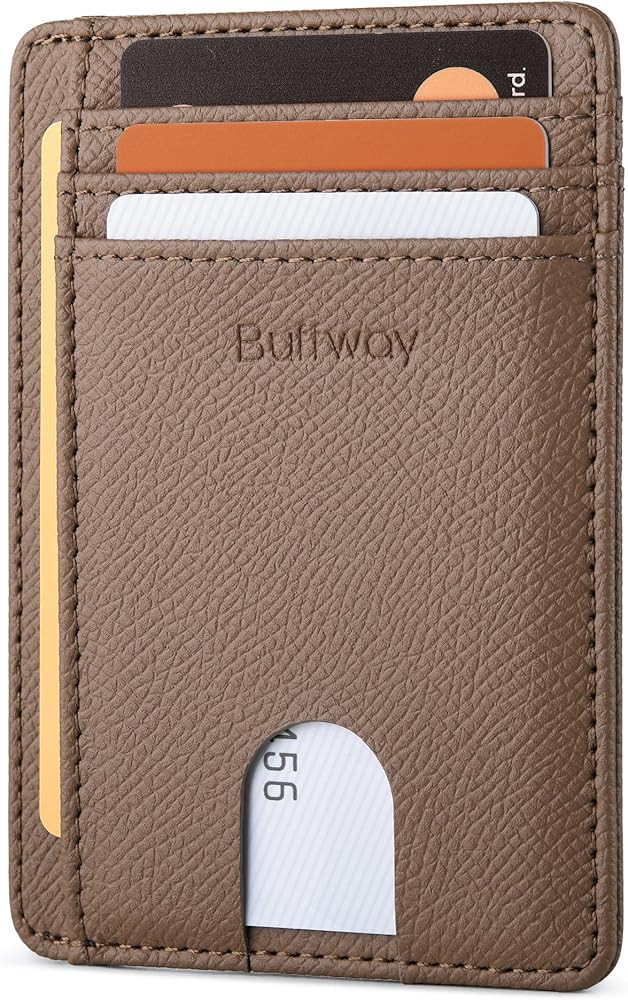 Buffway Slim Minimalist Front Pocket RFID Blocking Leather Wallets for Men and Women - Galaxy Mar... | Amazon (US)