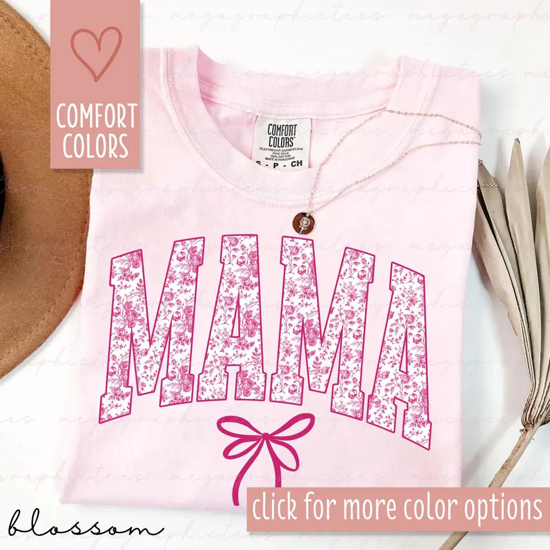 Mama Shirt, Pink Toile Mama Shirt, Chinoiserie Mama Shirt, Gift for Mama, Comfort Colors 004379 -... | Etsy (US)
