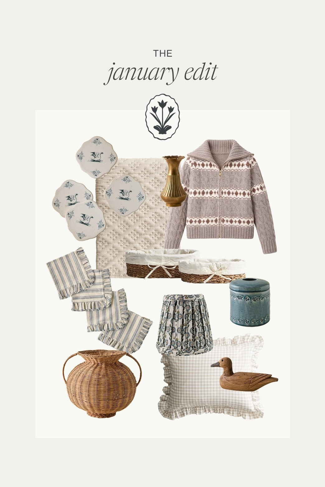 The January Edit: pieces for the host and cozy at home 🤍 

