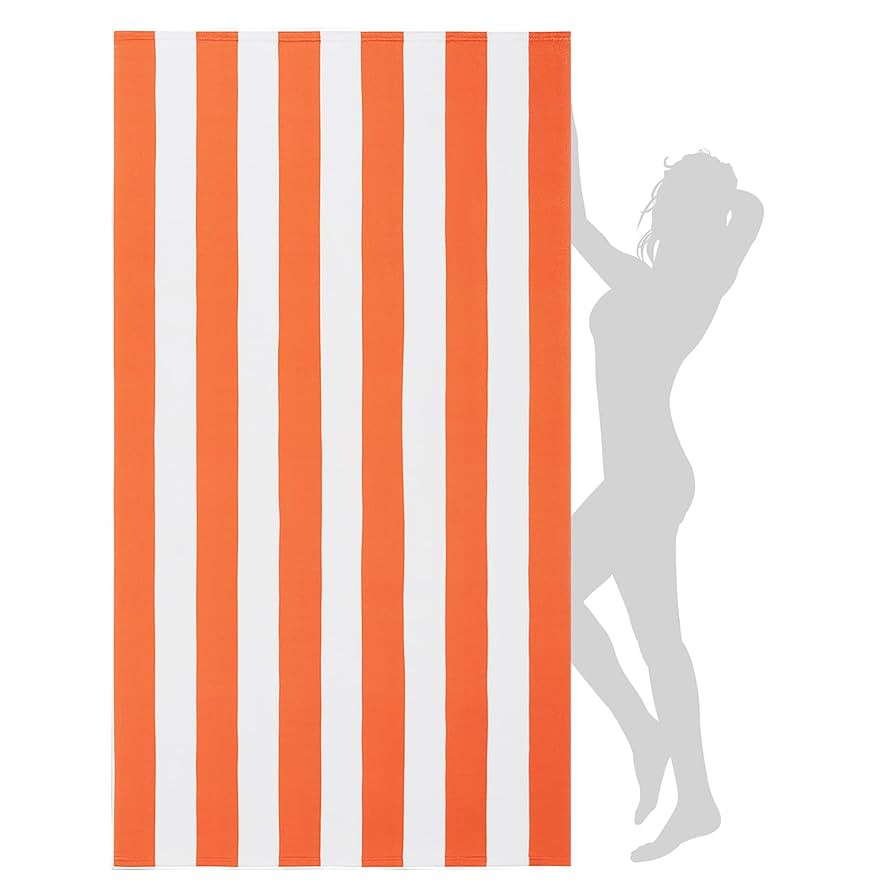 WILFA Extra Large Beach Towel - Oversized Mircofiber 40 x 70 inches, XL Striped Lightweight Pool ... | Amazon (US)