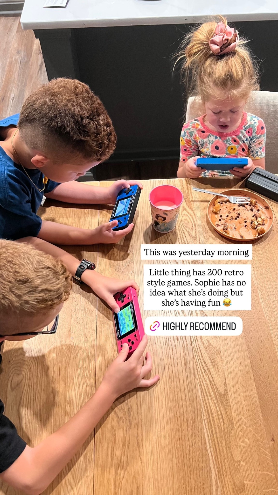 This was yesterday morning

Little thing has 200 retro style games. Sophie has no idea what she’s doing but she’s having fun 😂