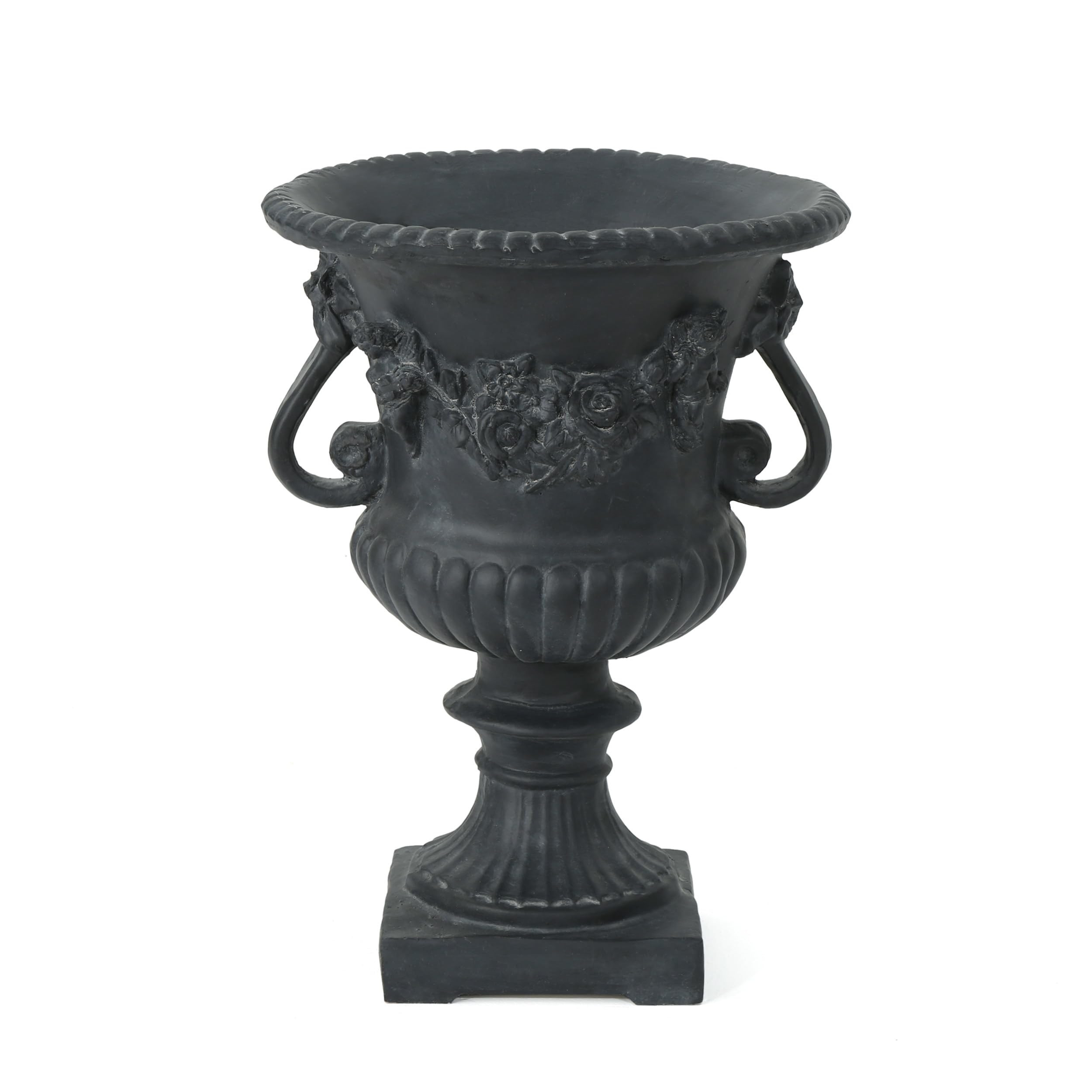 Antique Black Magnesium Oxide Urn Planter, Elegant Decorative Outdoor Garden Patio or Indoor Vase... | Amazon (US)