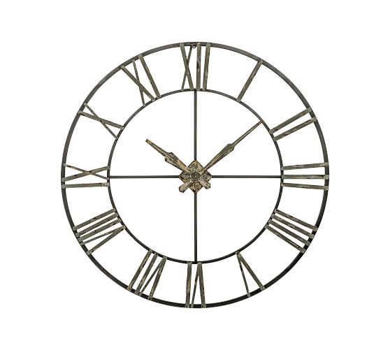 Oversized Galvanized Wall Clock | Pottery Barn (US)