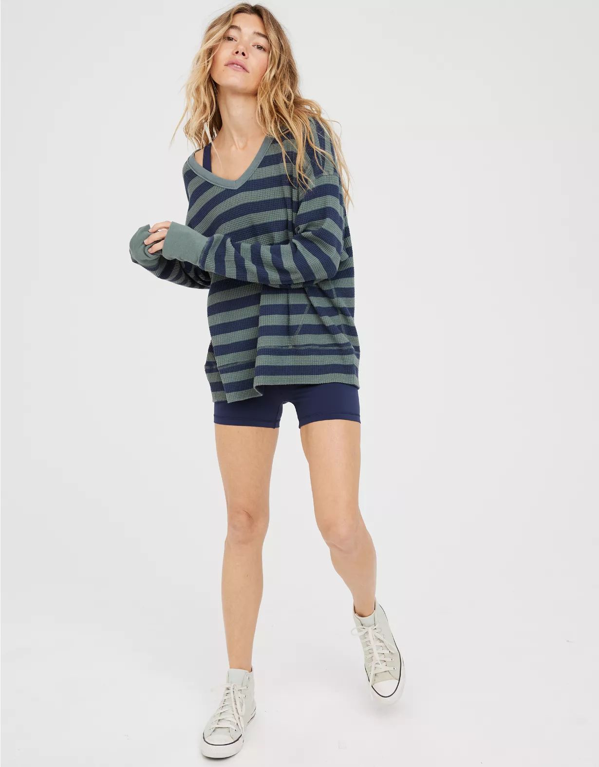 OFFLINE By Aerie Wow! Waffle Oversized T-Shirt | Aerie