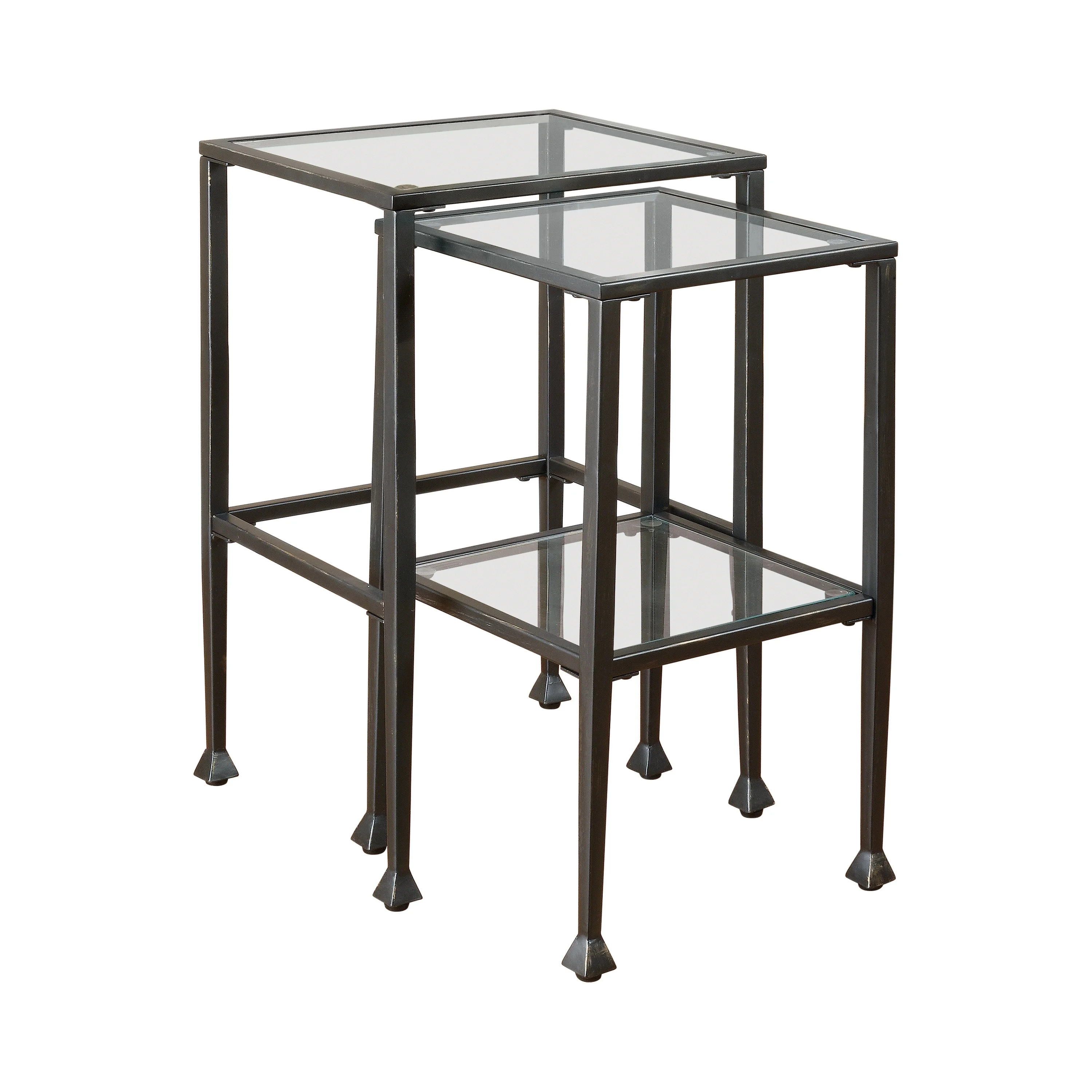 Coaster Company 2-piece Glass Top Nesting Tables Black | Walmart (US)