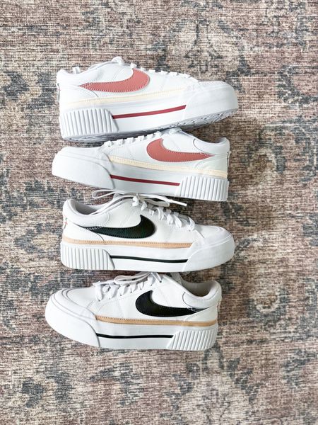 Nike Court legacy lift platform sneakers. Neutral sneakers. Spring sneakers. Travel outfit. Casual outfit. Spring outfit. Athleisure. Shoes are super comfortable for travel + walking but run a smidge big. I suggest sizing down *half a size* like I did + reviews agree!

#LTKTravel #LTKShoeCrush #LTKFindsUnder100