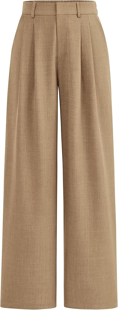 PRETTYGARDEN Women's Summer Work Pants Elastic High Waisted Straight Leg Business Casual Dressy T... | Amazon (US)