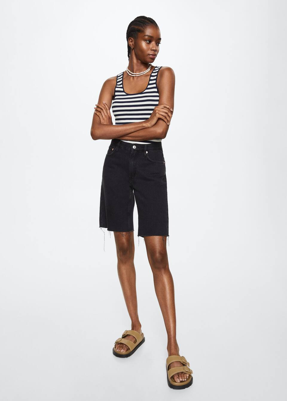 Striped knit top | MANGO (UK)