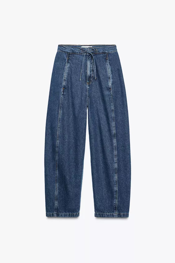 Z1975 HIGH-WAISTED DRAWSTRING JEANS | Zara US