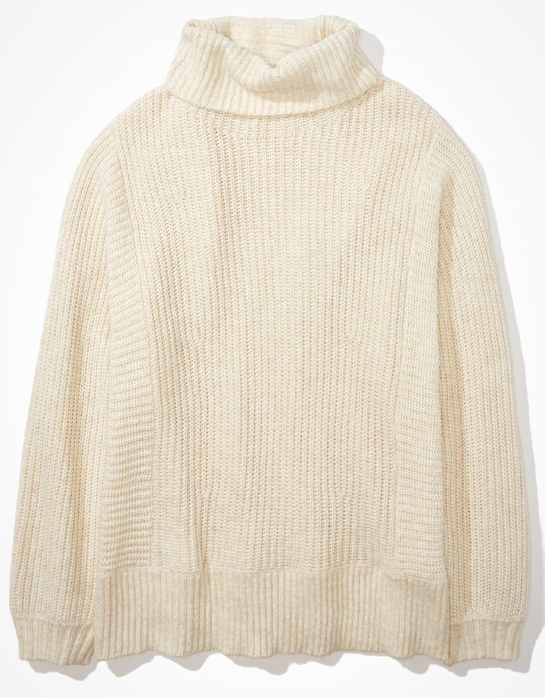 AE Oversized Dreamspun Mock Neck Sweater | American Eagle Outfitters (US & CA)