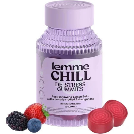 Lemme Chill De-Stress Gummies, Mixed Berry Flavored, 60 Count | Walmart (US)