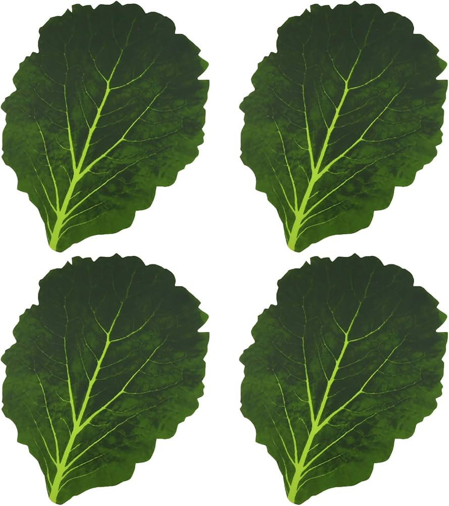 4 PCS Simulation Cabbage Leaf Placemats, Green Leaves Placemats Heat Insulation Dining Table Mats... | Amazon (US)