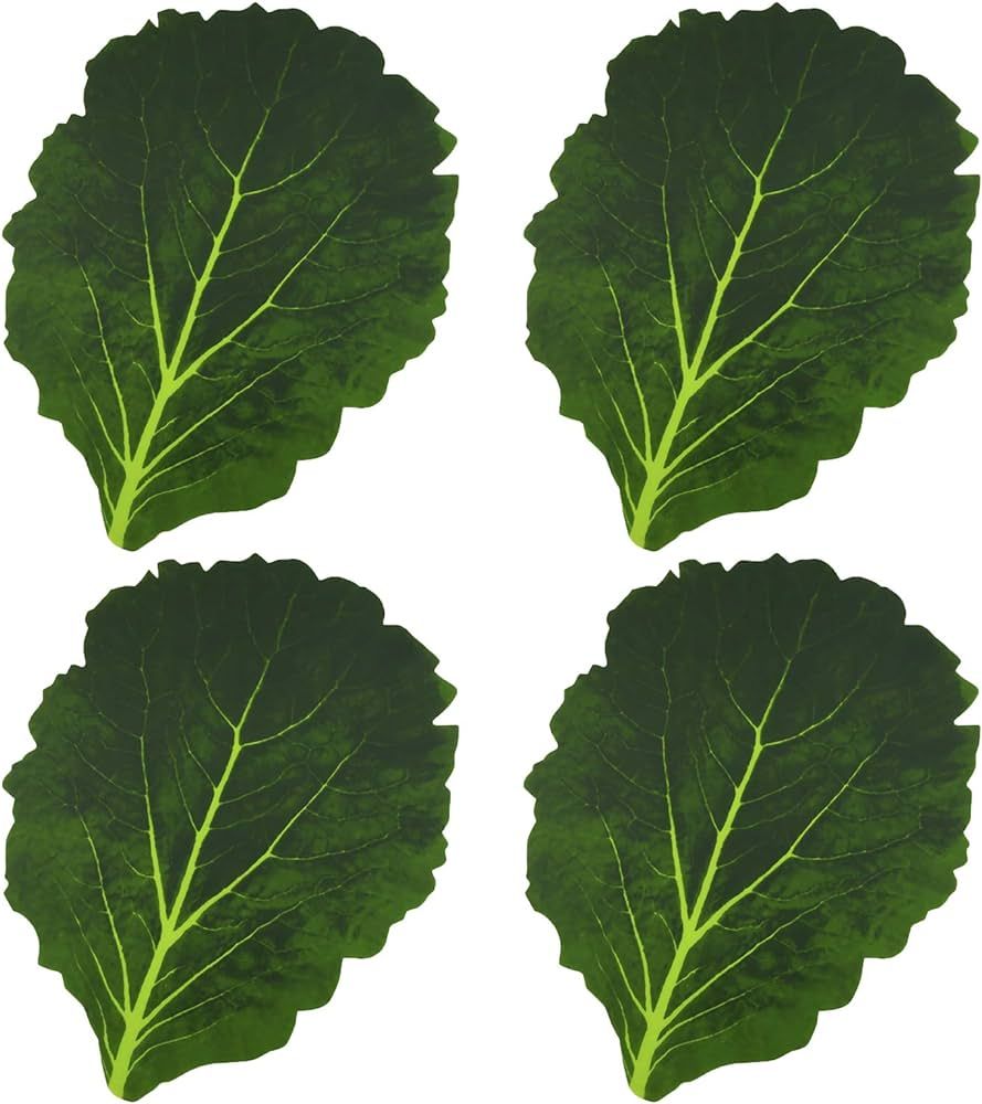 4 PCS Simulation Cabbage Leaf Placemats, Artificial Cabbage Leaves Heat Insulation Non-Slip Place... | Amazon (US)