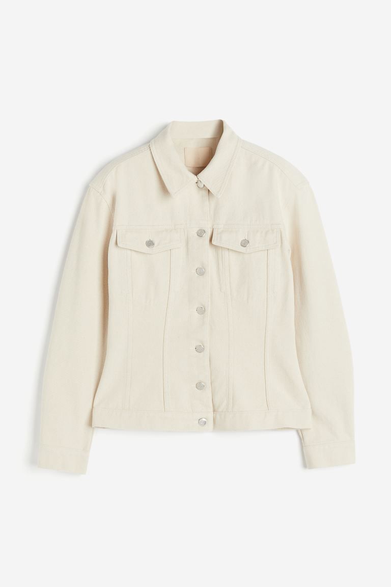 Tapered-waist Denim Jacket - Cream - Ladies | H&M US | H&M (US + CA)