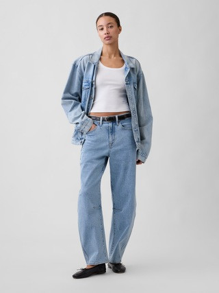 High Rise Barrel Jeans | Gap Factory