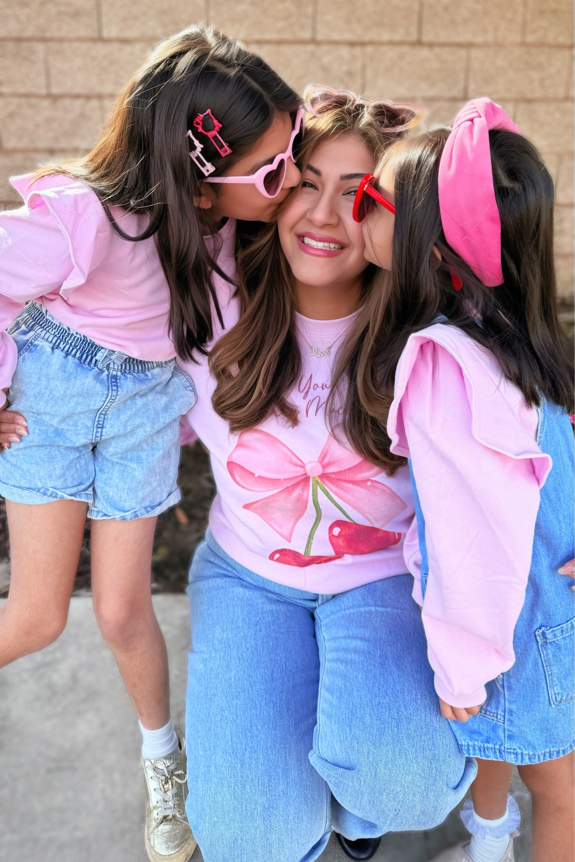 Love you Cherry much 🍒! The girls and I are wearing mommy and me matching outfits for spring! 

Family matching outfits / spring outfits for girls / spring outfits / weekend outfit / H&M outfit / denim / toddler outfit  / Mother’s Day outfit / high waisted denim shorts / overall pinafore / Abercrombie and fitch / heart sunglasses / spring school outfits / teacher’s outfits 

#LTKkids #LTKfamily #LTKSeasonal