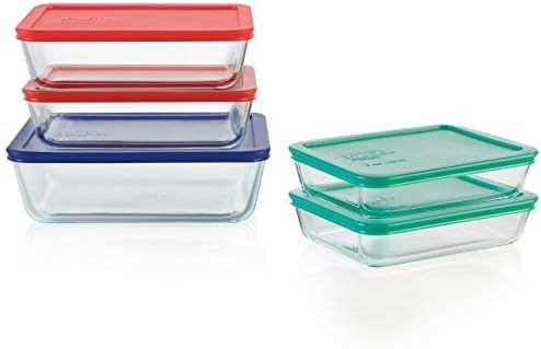 Pyrex Simply Store Meal Prep Glass Food Storage Containers (10-Piece Set, BPA Free Lids, Oven Saf... | Amazon (US)