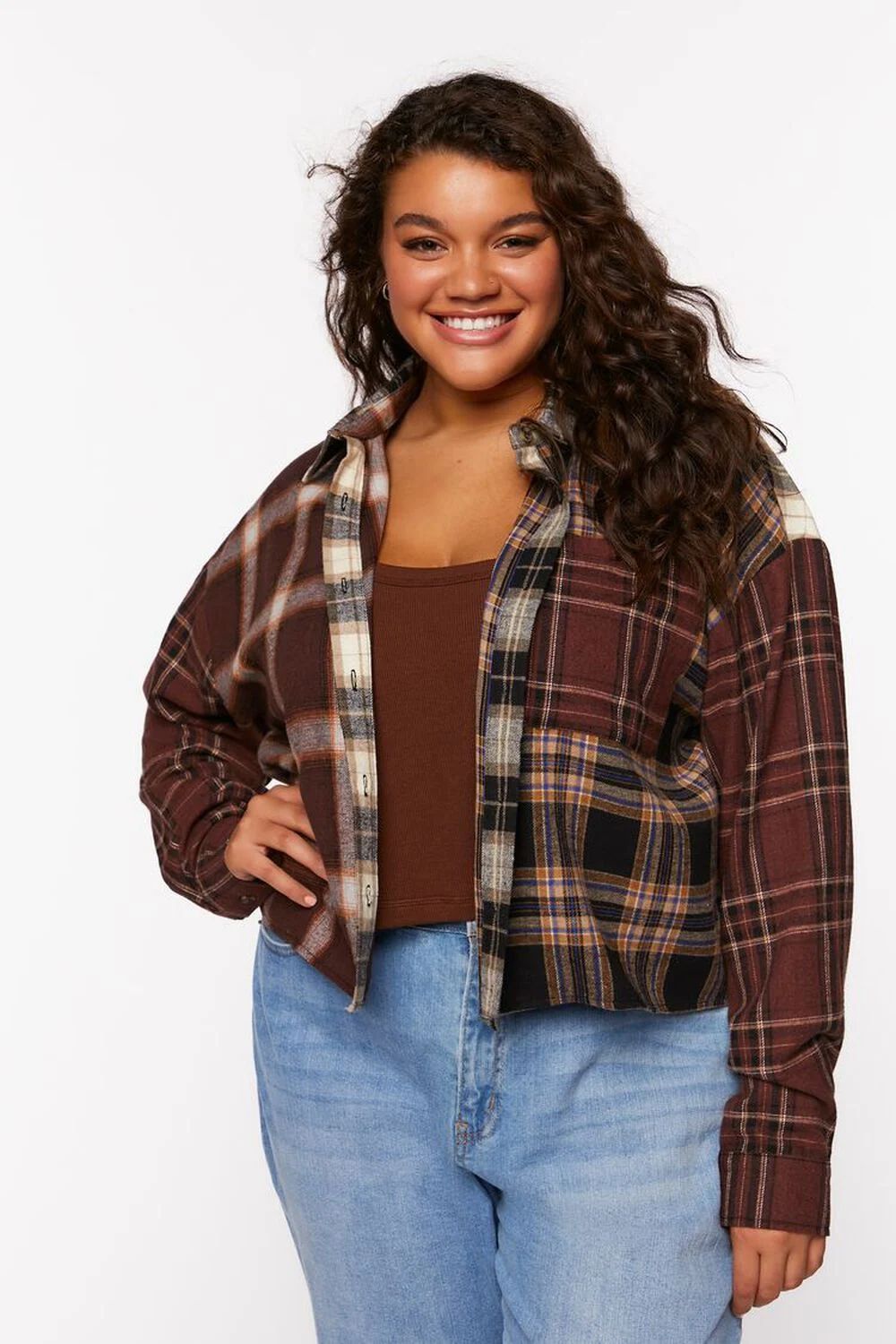 Plus Size Reworked Plaid Flannel Shirt | Forever 21 (US)