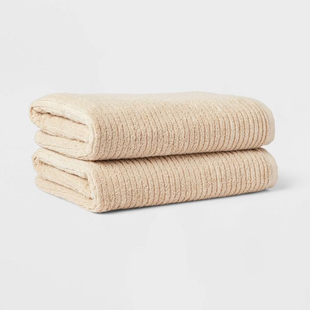 Quick Dry Ribbed Bath Towel Set - Threshold™ | Target