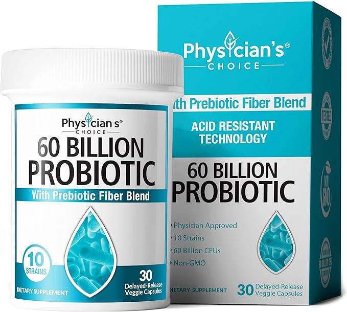 Physician's CHOICE Probiotics 60 Billion CFU - 10 Diverse Strains Plus Organic Prebiotic, Designe... | Amazon (US)