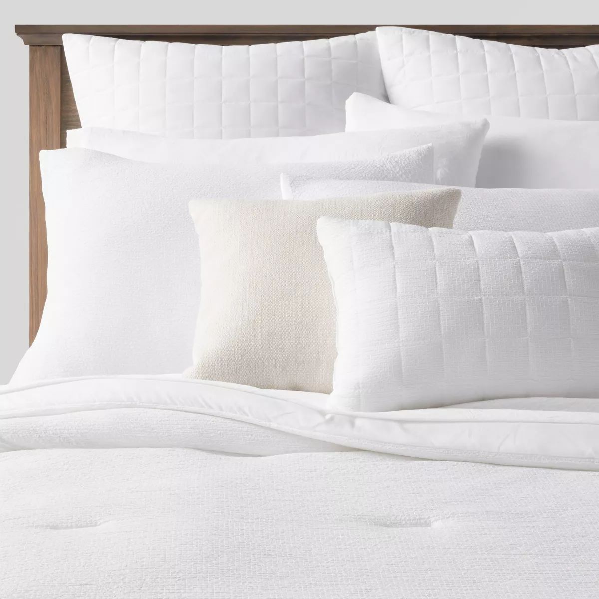 12pc Queen Micro Texture Comforter & Sheet Bedding Set White - Threshold™ | Target