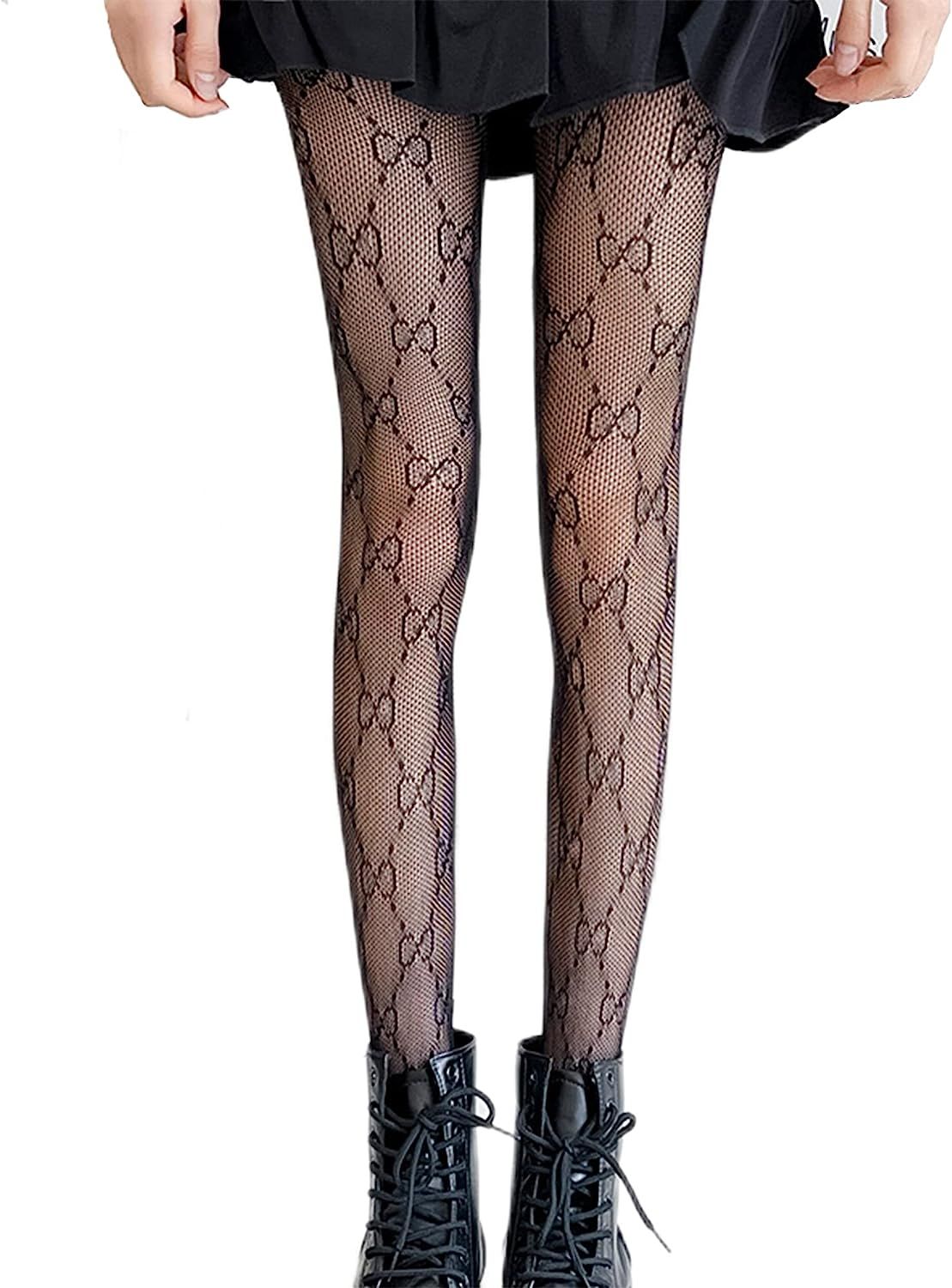INNAPER Sexy Fishnet Stockings Fashion Letter Tights for Women Sexy Lace Leggings High Waisted Pa... | Amazon (US)