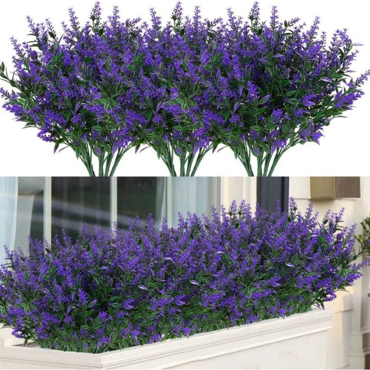 Faux Lavender Flowers for Indoor/Outdoor Hanging Plants, Garden, Porch,Wedding - No Container | Wayfair North America