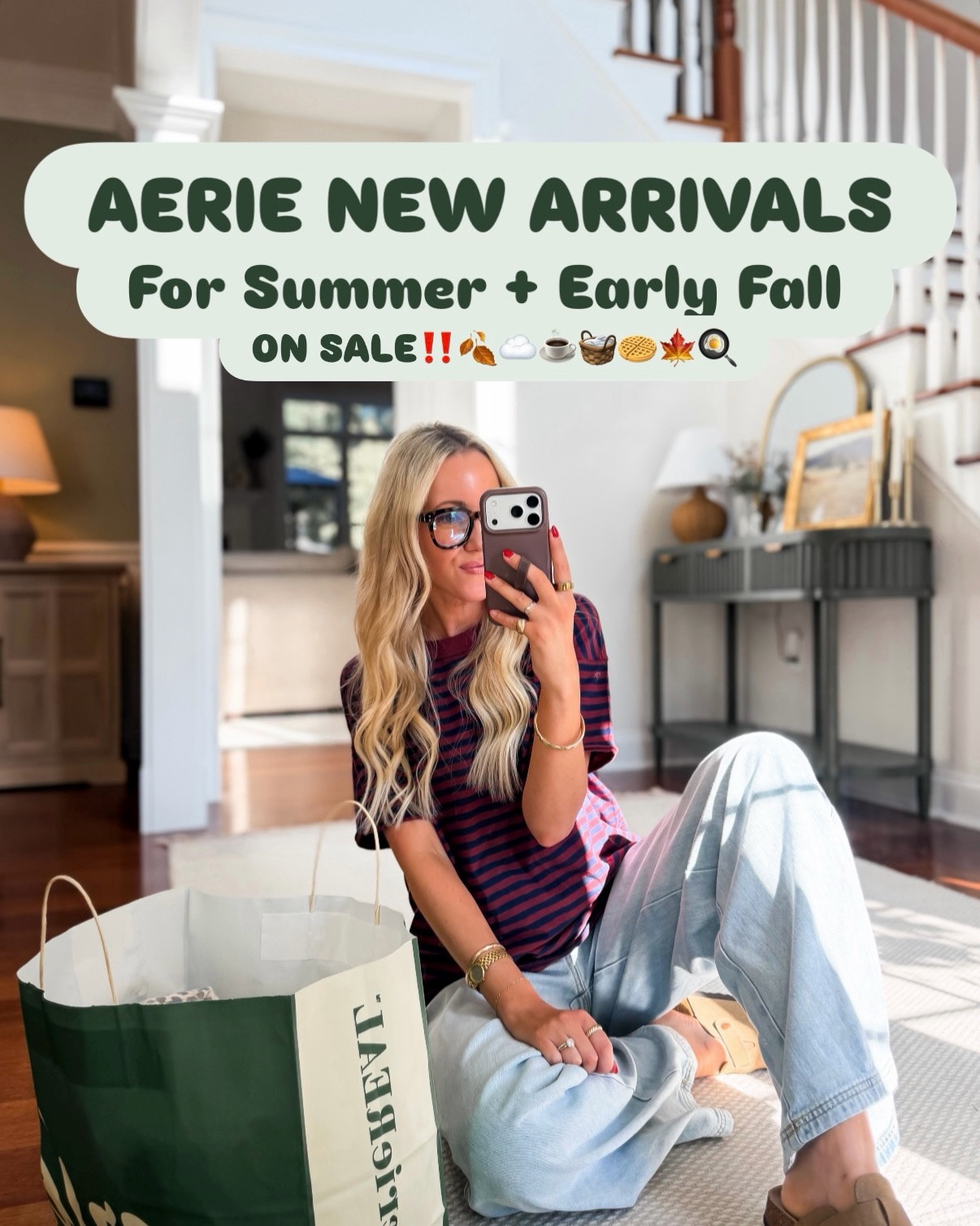 Aerie new arrivals for summer + early fall I can’t get over!!🤯 cozy, cozy, cozy!☁️✨🧺☕️What I bought as a 37 year old mom of 2! 🚨ON SALE‼️Recently very hooked on Aerie again- I legit make trips to the mall just for Aerie! From fall transition outfits to travel outfits, cozy loungewear + matching sets, to everyday outfits, and striped dresses- I wanted it all! Every time I go into Aerie, I end up buying (what feels like) the entire store! Oops! 😇 So hard to choose a fave- what’s yours?👇🏻 

#aeriestyle #aeriefinds #newarrivals #summertofall #affordablefashion Aerie haul, aerie loungewear, fall transition outfit, fall outfit, summer to fall, summer fashion, aerie sale, on sale aerie, summer style, new at aerie, cozy loungewear for women, neutral lounge outfit, pjs set, soft loungewear, mom life outfit, SAHM outfit, pajama set, striped, stripes, graphic tee, oversized, matching set, travel outfits, fall family photos, teacher outfit, summer outfits, business casual workwear, back to school, travel style, everyday lounge outfit, comfy matching set, lounge shorts, drawstring denim, leopard, sleep shirt, lounge shirt, cheetah, relaxed fit, wide leg lounge pants, aesthetic cozy outfit, oversized top, stay at home mom outfit, work from home outfit, elevated basics, basic style, casual comfy style, cozy home style, neutral outfit, travel style, summer lounge outfit women’s loungewear trend, cozy outfit idea, casual neutral, summer outfits 2026, fall outfits 2026

@Aerie

#LTKootd #LTKActive #LTKSaleAlert