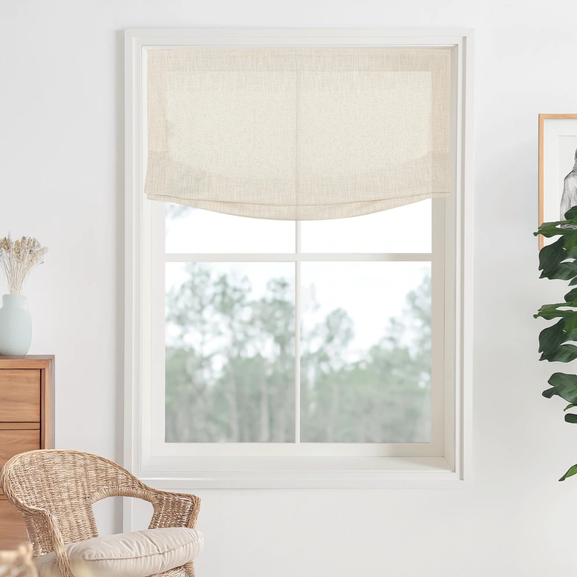 Belgian Flax Linen Roman Shades & Blinds | Relaxed | NeutralCurtains