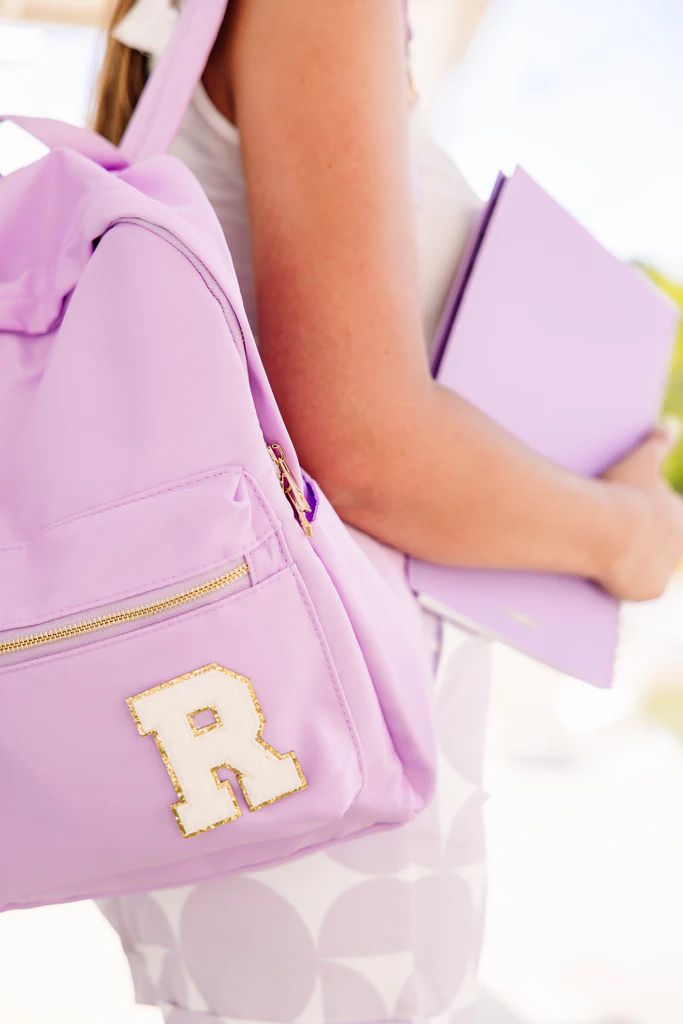 Easy Going Lilac Varsity Backpack | The Mint Julep Boutique