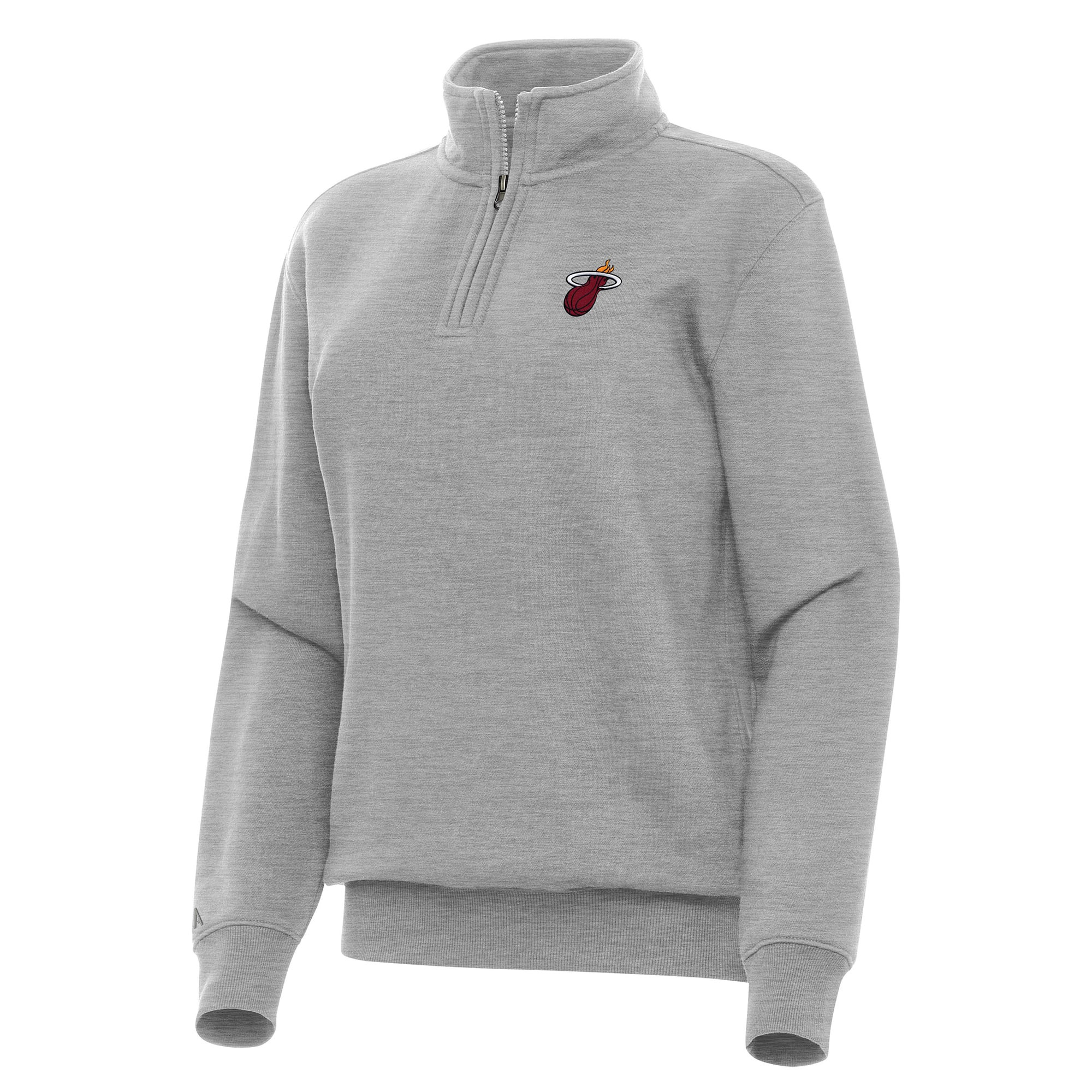 Miami Heat Antigua Women's Victory Quarter-Zip Sweatshirt - Heather Gray | Fanatics