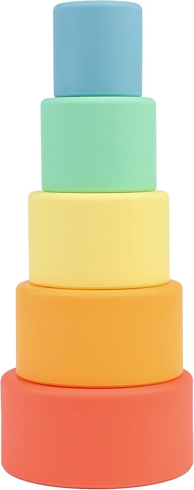 BLUE GINKGO Silicone Stacking Cups - Nesting Cups and Silicone Stacking Toy - Open Ended Montesso... | Amazon (US)