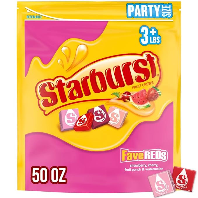 STARBURST Fruit Chews Candy - FaveREDS STARBURST Candy Bulk, Party Size Bag, 50 oz, Pack of 1 | Amazon (US)