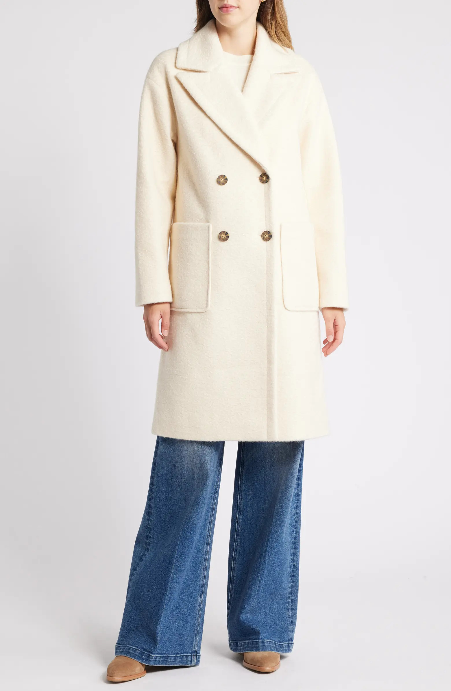 Lucky Brand Bouclé Peacoat | Nordstrom | Nordstrom