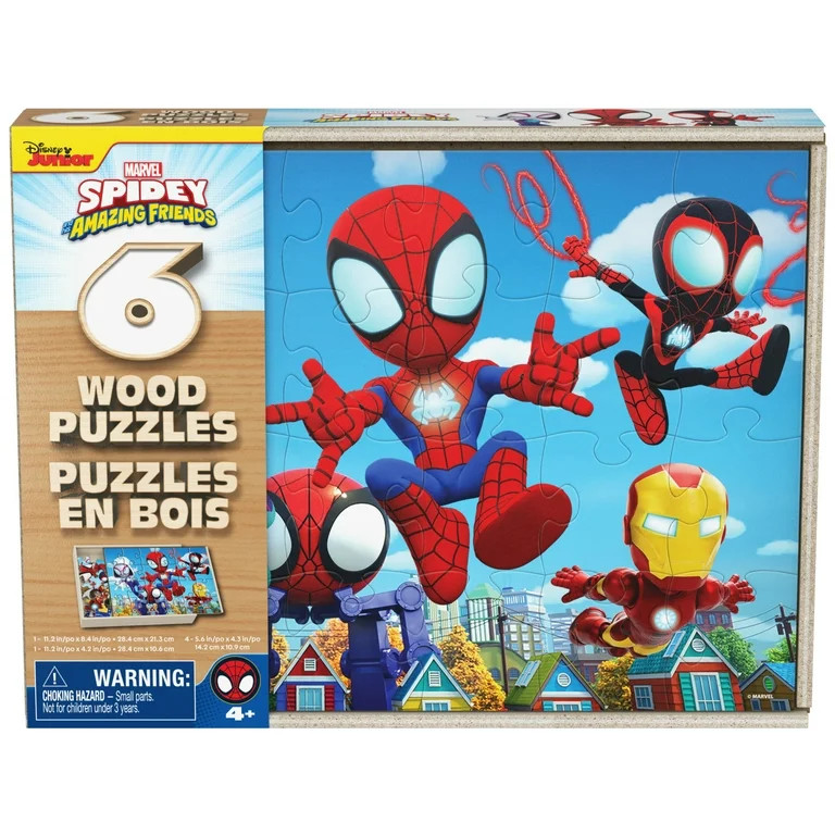 Spin Master Games, 6-Pack Of Spidey and Friends Wood Jigsaw Puzzles for Kids Ages 3 and up | Walmart (US)