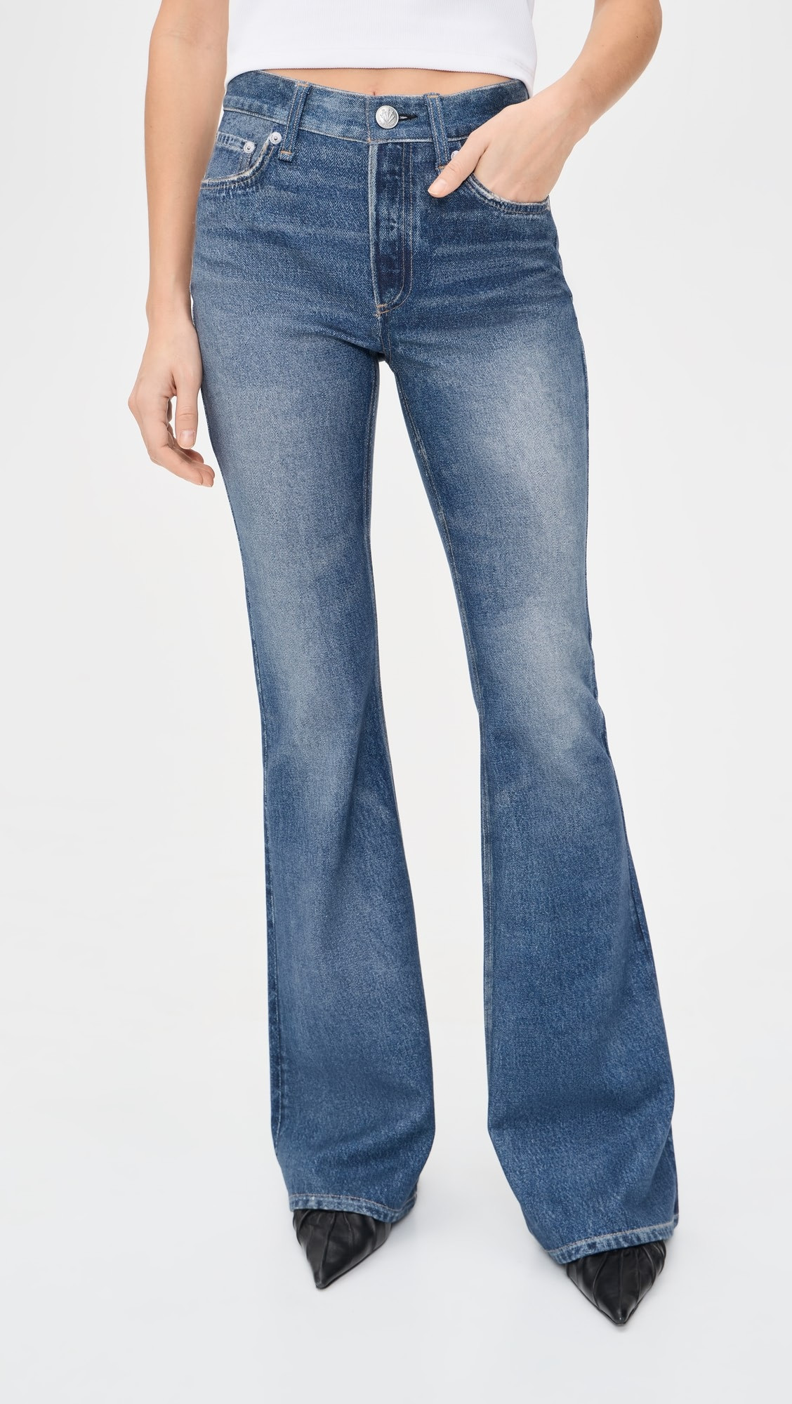 Rb Miramar Ponte Dahlia Mid Rise Flare Jeans | Shopbop